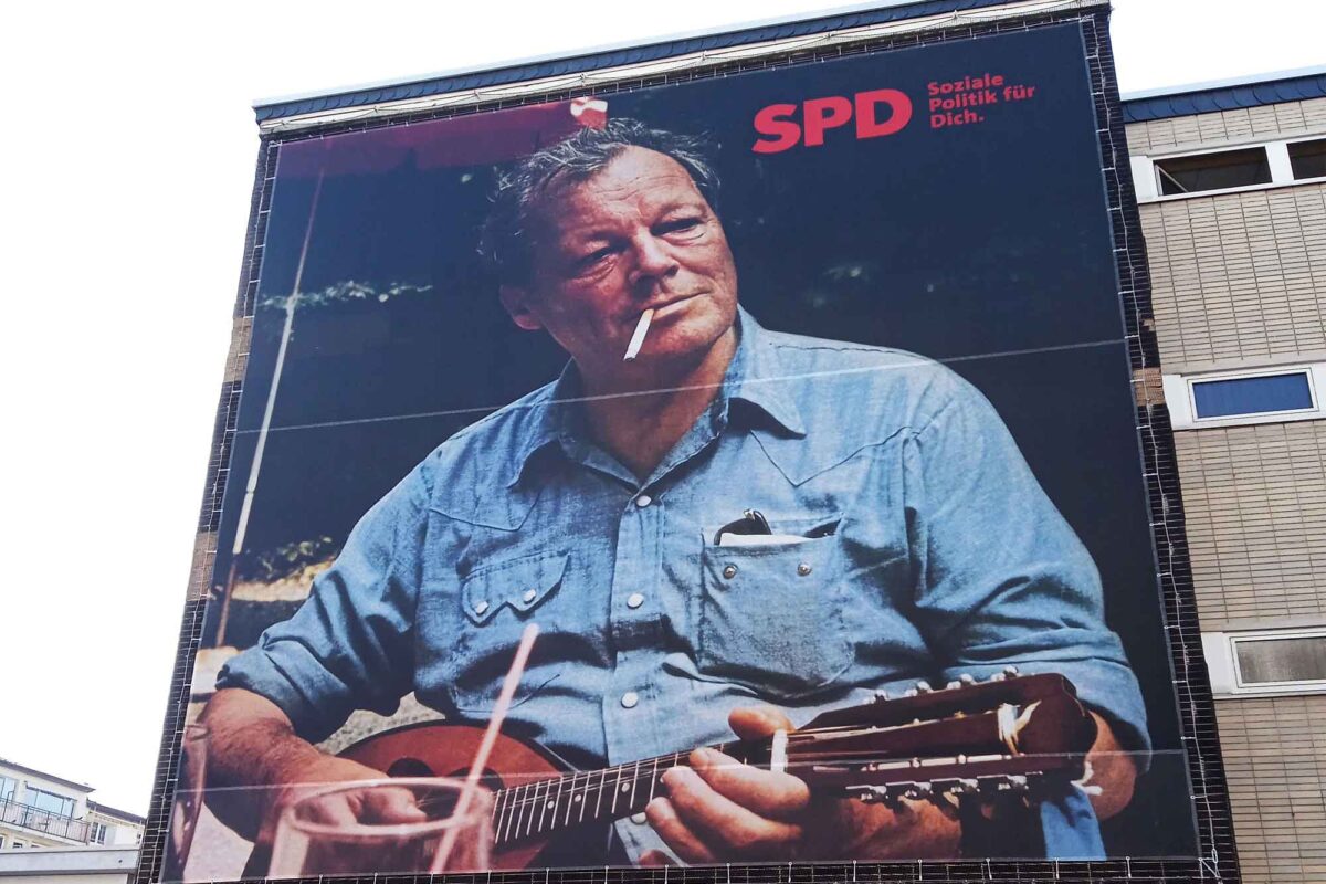 Großflächenbanner für die SPD in Frankfurt